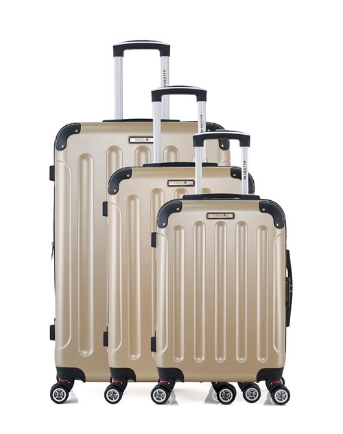 Set de 3 valises BLUESTAR | TUNIS-B Beige en ABS