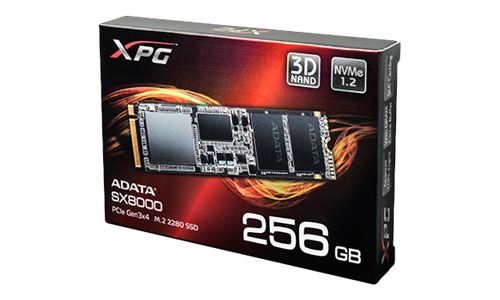 XPG SX8000 PCIe Gen3x4 SSD 256GB PCI Express 3.0 - disques SSD (256 Go, PCI Express 3.0, 2000 Mo/s, 1100 Mo/s, Ordinateur Portable, 3D MLC)