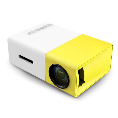 YG - 300 LCD Projecteur Vidéoprojecteur 400 - 600LM 320 x 240 pour Maison Théatre Jaune et Blanc