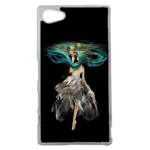 Coque Manga Fille Cheveux Bleu Compatible Sony Z5 Compact Transparent