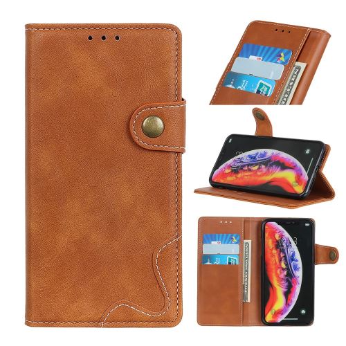 Etui en PU en forme de S crazy horse marron pour votre Samsung Galaxy M20