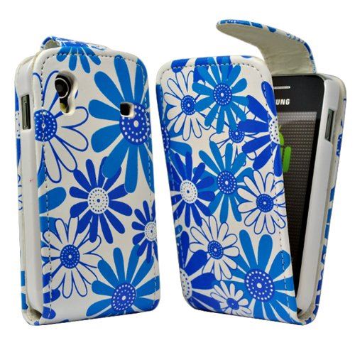 Accessory Master - Etui en cuir pour Samsung Galaxy Ace S5830 - Bleu Fleur
