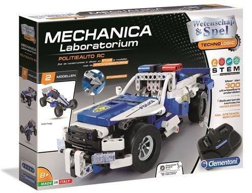 Clementoni kit Mechanicade construction voiture de police RC 2-en-1