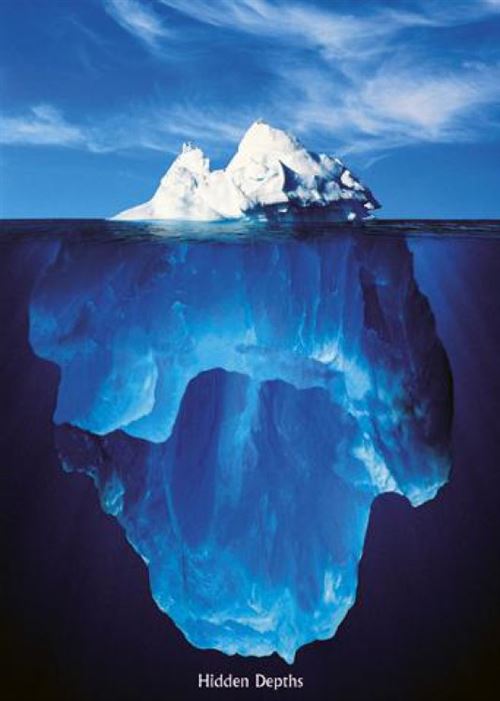 Motivation Poster - Eisbergs, Profondeurs Cachées (91x61 cm)