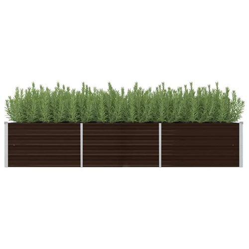 Vidaxl Marron Lit Surélevé De Jardin 240X80x45 Cm Acier Galvanisé - Image 1