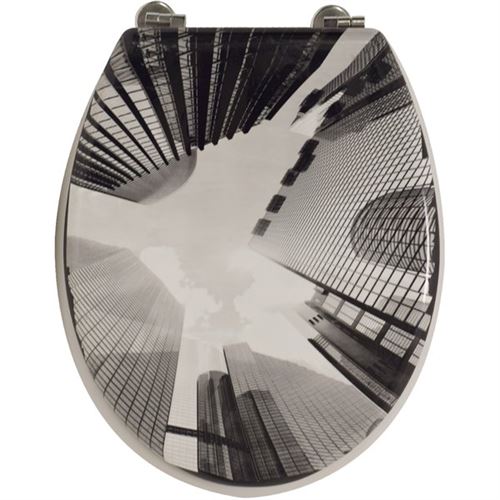 Arvix - Abattant de Toilette Gratte ciel en bois compresse MDF Charniere metal Siege WC