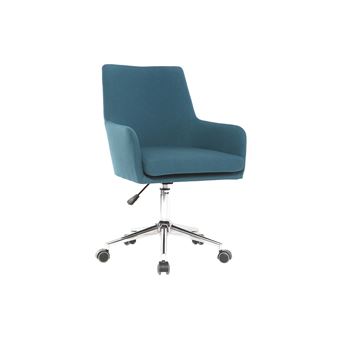 Fauteuil De Bureau Design Tissu Bleu Canard Shana Achat Prix Fnac