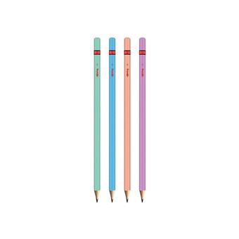 rOtring, Set de 4 Crayons en bois Métalliques HB : Vert, Bleu, Orange et Rose