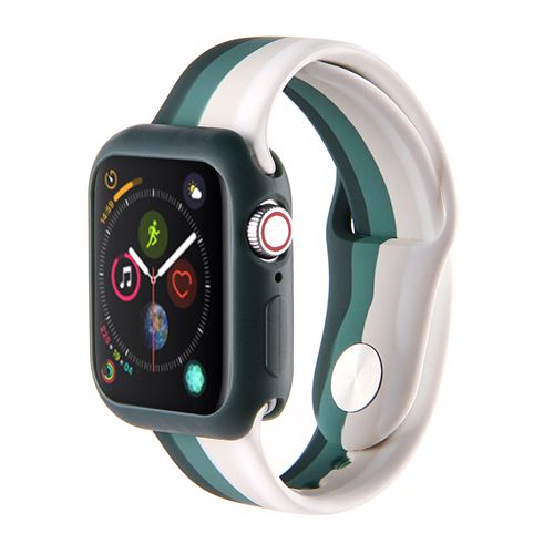 Bracelet en silicone avec coque de protection pour Apple Watch Series 6/ SE/ 5/ 4 40mm - Multicolore#5(Taille L)