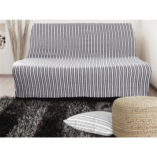 SOLEIL D'OCRE Housse de BZ Cotonnade - Largeur 140 cm - Anthracite