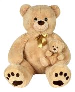 Peluche XL maman ours avec ourson 140 cm