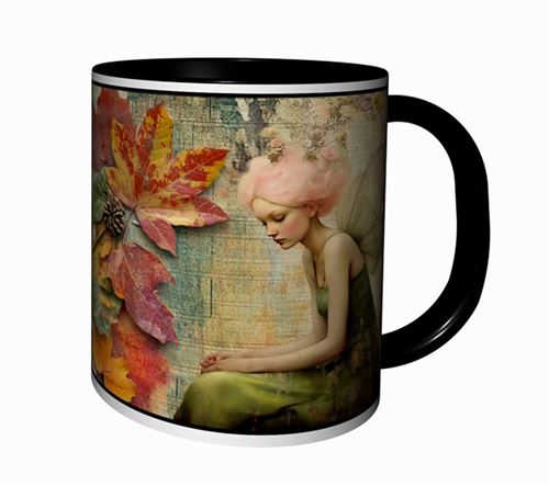Non Communiqué Vert/Rose Mug Tasse À Café - Mug Artistique Fee Pastel 4534