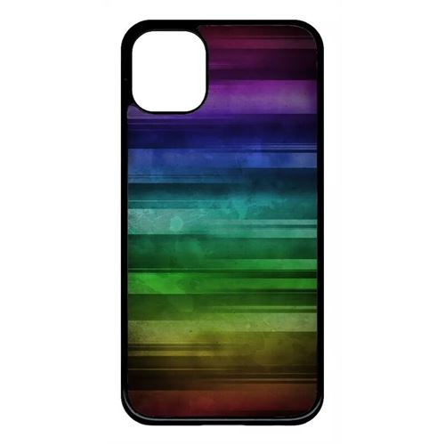 Coque My-Kase pour iPhone 11 - drapeau gay pride rainbow grunge - Plastique Noir