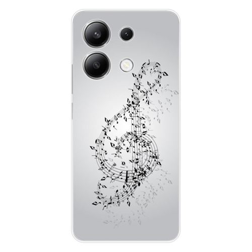 Coque en silicone imprimée compatible Xiaomi Redmi Note 13 4G Valse des notes