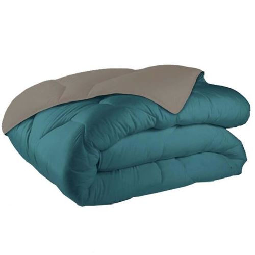 SOLEIL DOCRE Couette Bicolore - 240 x 220 cm - Celadon lin