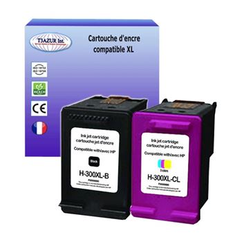 Cartouches D'encre Compatibles HP 300 XL - Pour Imprimantes HP Envy, DeskJet, Photosmart - Lot Neuf Sous Blister