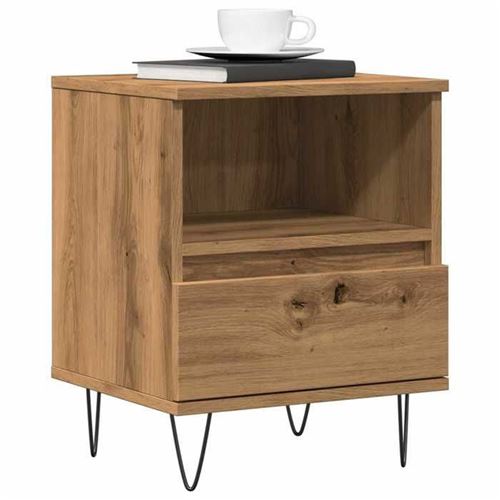 Non Communiqué Marron Vidaxl Table De Chevet Chêne Artisanal 40X35x50 Cm Bois D’ingénierie, Table D'appoint, Armoire De Lit, Table D'appoint Pour 857359