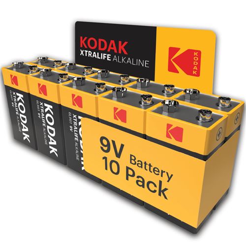 KODAK Xtralife Piles PP3-6LR61 Alcaline 9V – Pack de 10