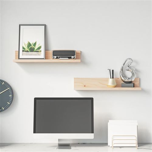 vidaXL Étagères murales 2 pcs 50x11x9 cm Bois de pin massif