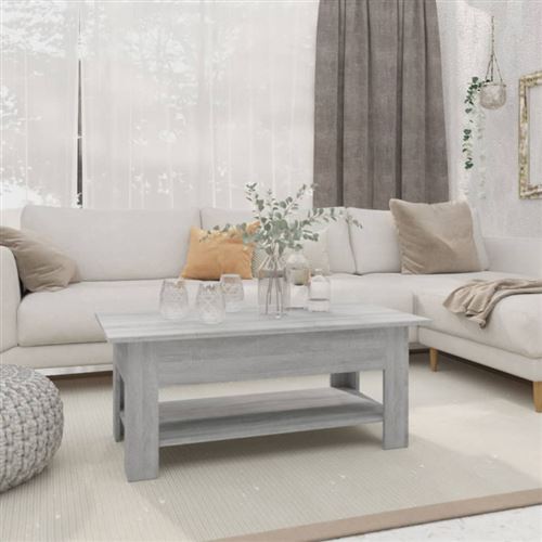 Table basse sonoma gris 102x55x42 cm bois d ingénierie