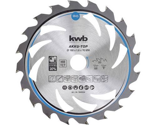 KWB - 586154 Lame de scie circulaire au carbure 184 x 16 x 1.2 Nombre de dents: 24 1 pc(s) Y760822