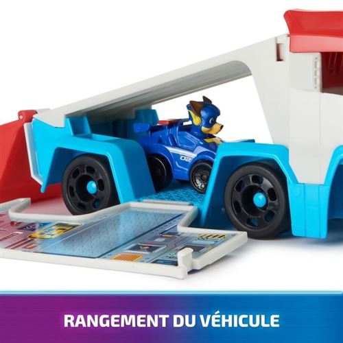 Paw Patrol Patrouilleur Pup Squad – Camion Transformable Avec Figurine Chase, Véhicule à Collectionner, Jouet Enfant 3 Ans+