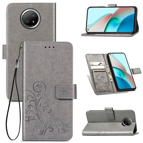 MPFRANCE Housse pour Xiaomi Redmi Note 9T Gris [Fleur de Lys]