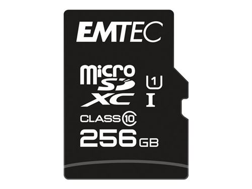 EMTEC Elite Gold - Carte mémoire flash (adaptateur SD inclus(e)) - 256 Go - UHS-I U1 / Class10 - microSDXC UHS-I