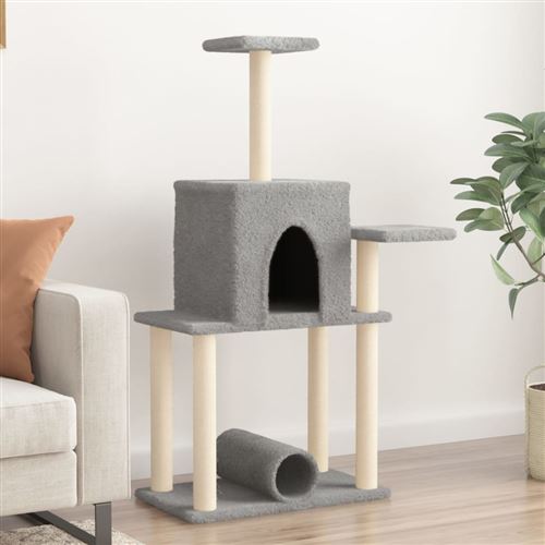 Comparer les prix de vidaXL Arbre à chat avec griffoirs en sisal gris clair 122 cm