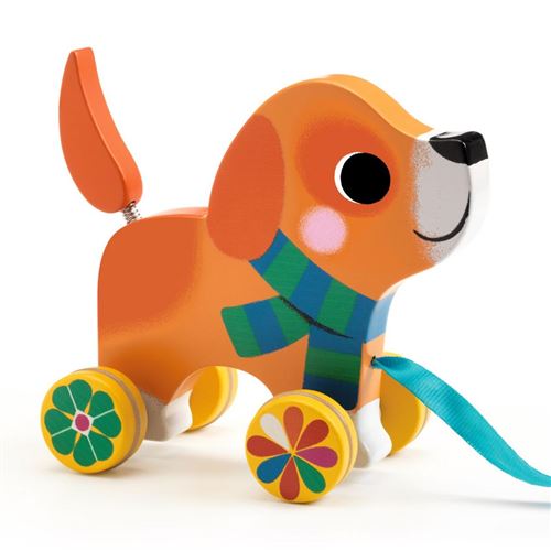 Non Communiqué Multicolore Lou Le Petit Chien A Tirer En Bois