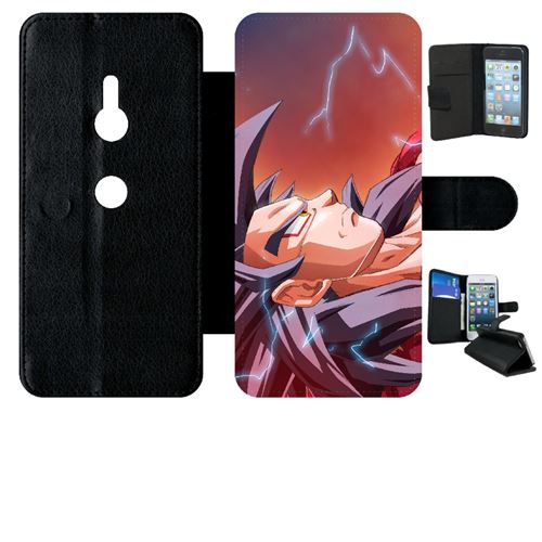 Etui My-Kase pour Xperia XZ3 - dragon ball gt goku super saiyan 4 - Simili-cuir Noir