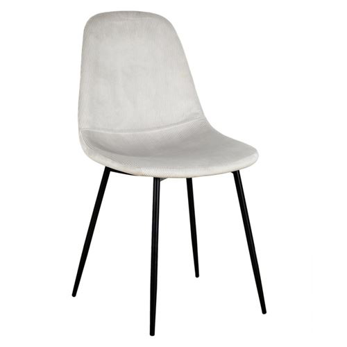 Non Communiqué Gris Clair Chaise Velours Côtelé Giulia - Home Déco Factory