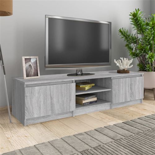 Vidaxl Gris Meuble Tv Sonoma - 140 Cm - Image 3