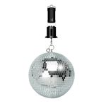 Boule à Facettes Argentée 40cm FXLab avec deux points de suspension - Matériau Léger - Mirroir Poli + Moteur à piles