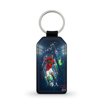 Porte-clés Football Cuir Noir - FC Barcelona Messi (Neuf, Non Officiel)