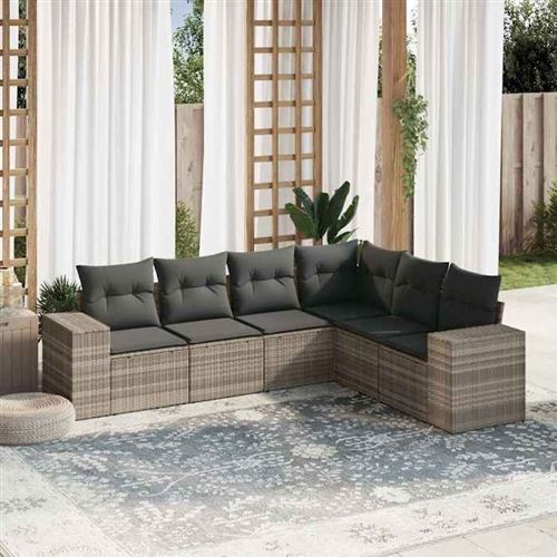 Non Communiqué Gris Vidaxl Salon De Jardin Avec Coussins 6 Pcs, Canapés De Patio, Ensemble De Meubles, Mobilier De Terrasse Exterieur, 3222611