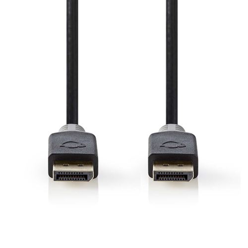 Nedis - DisplayPort kabel - DisplayPort (M) naar DisplayPort (M) - DisplayPort 1.2 - 2 m - gevormd, rond, 4K ondersteuning - antraciet