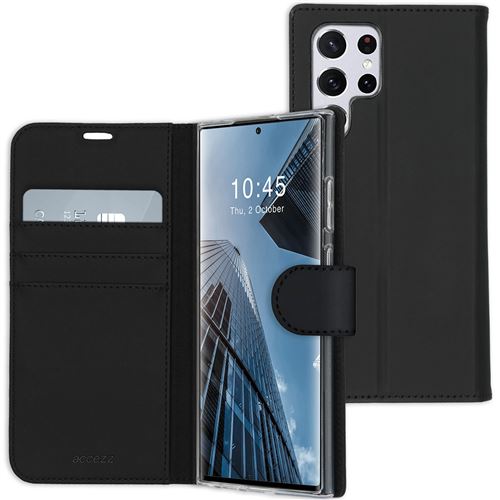 Étui de téléphone portefeuilWallet Samsung Galaxy S22 Ultra - Noir Accezz