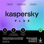 Kaspersky Plus - Multidevice 1 Appareil 1 An 1 coffre - PC Mac Android iOS - Edition Française Licence officielle par mail - ESD