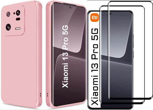 Coque Silicone Rose + 2 Verres Trempes Pour Xiaomi 13 Pro Little Boutik©
