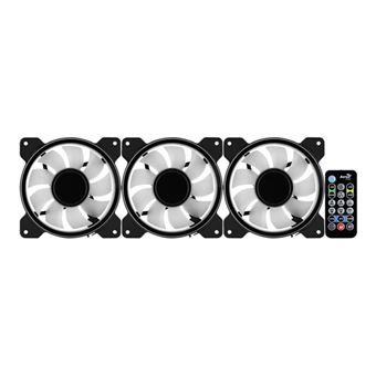 AEROCOOL Mirage 12 Pro A-RGB Ventilateur boitier PC 120mm (Pack de 3) avec  Quadrimedia