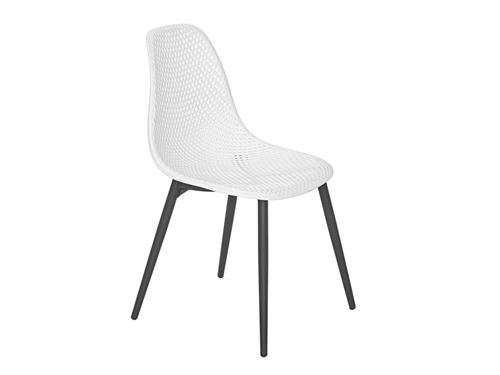 Chaise de jardin en aluminium et résine coloris blanc Malte - Jardiline