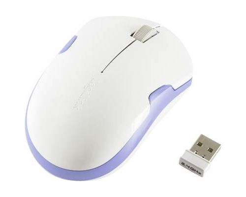 LogiLink Mini - Muis - optisch - 3 knoppen - draadloos - 2.4 GHz - USB draadloze ontvanger - wit, blauw