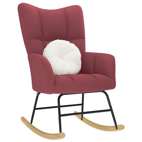 Non Communiqué Rouge Vidaxl Fauteuil À Bascule Tissu Bordeaux