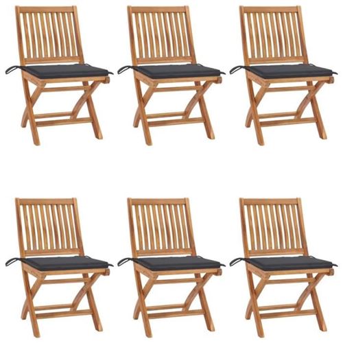 Vidaxl Chaises Pliables Et Coussins Anthracite - Image 3