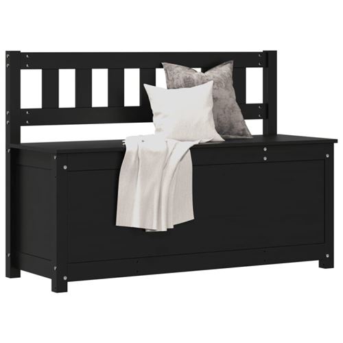 vidaXL Banc Noir 110x41x76,5 cm Bois de pin massif