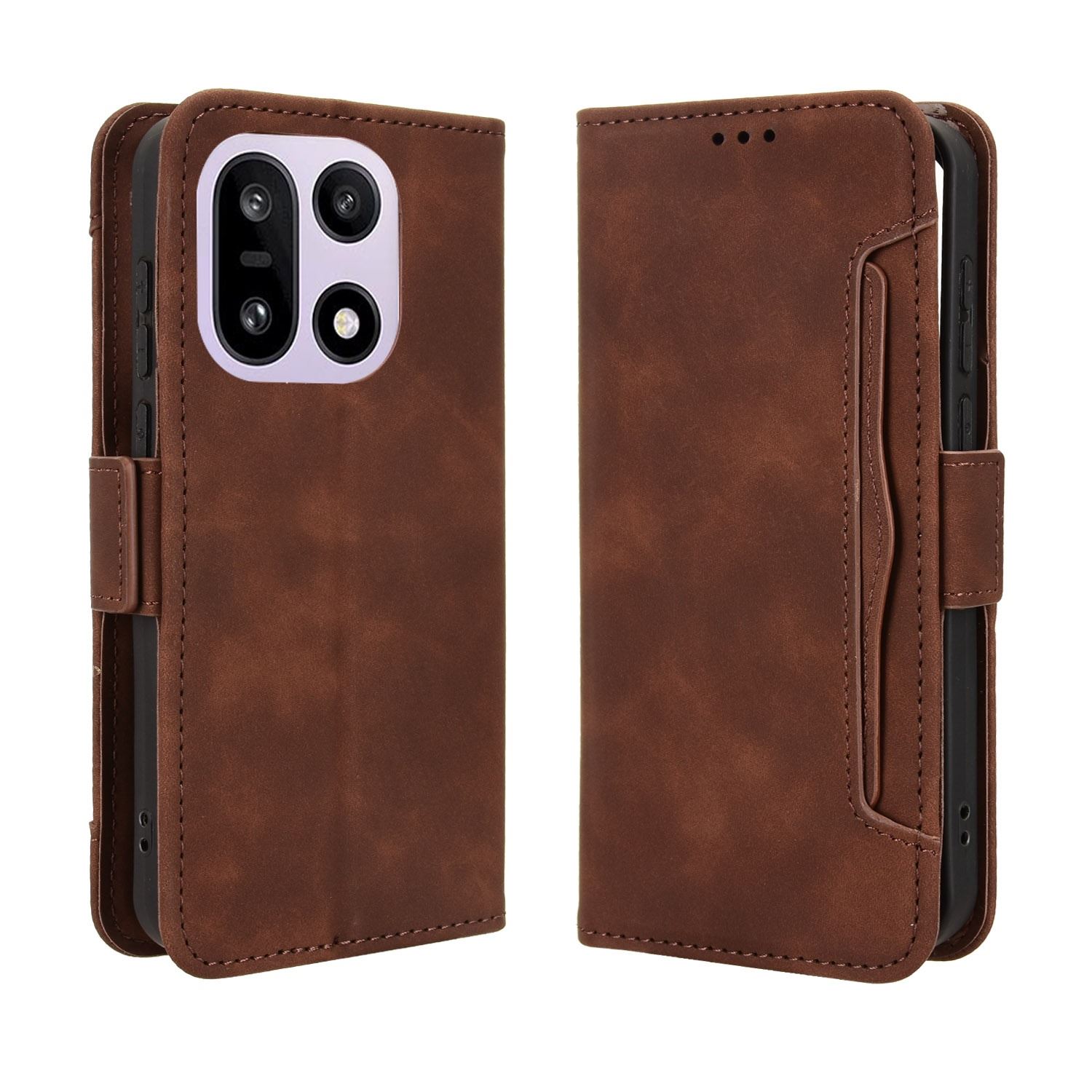 Étui Portefeuille Pour OnePlus 8 Pro En Cuir PU - Avec 3 Fentes Pour Cartes, Support Intégré Et Fermeture Magnétique, Couleur Marron