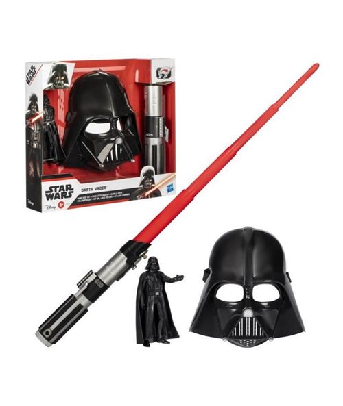 Non Communiqué Rouge Pack Côté Obscur Dark Vador, Sabre Laser Masque Dark Vador Et Figurine De 15 Cm, Accessoire, Des 4 Ans, Star Wars