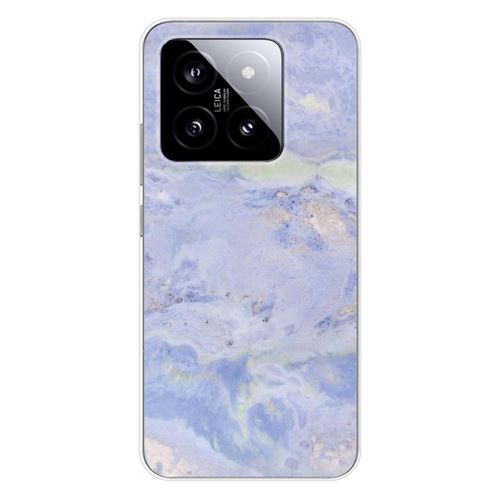 Coque en silicone imprimée compatible Xiaomi 14 Pro Marbre Bleu