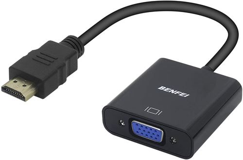 BENFEI Adaptateur HDMI vers VGA, HDMI vers VGA (mâle vers Femelle) Noir